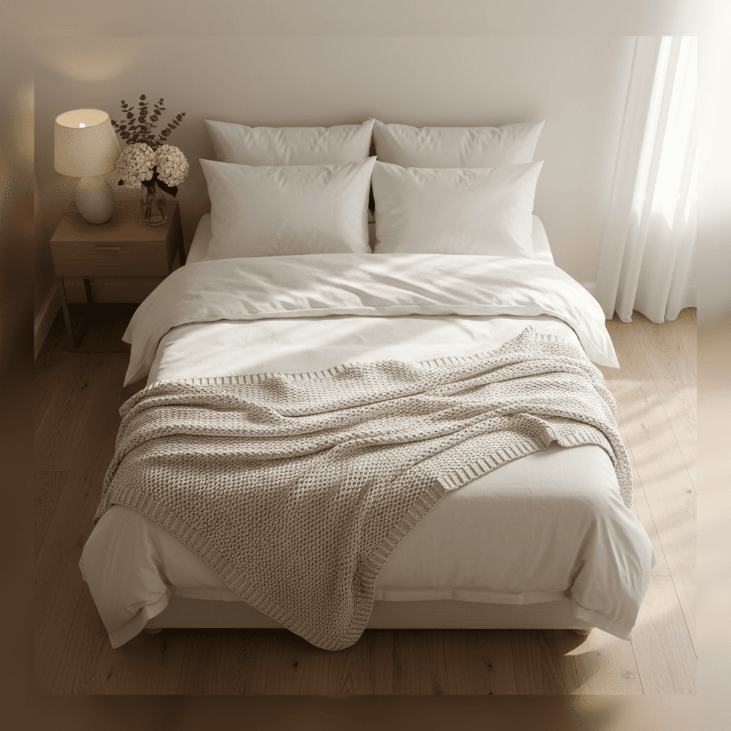 freshly made bed